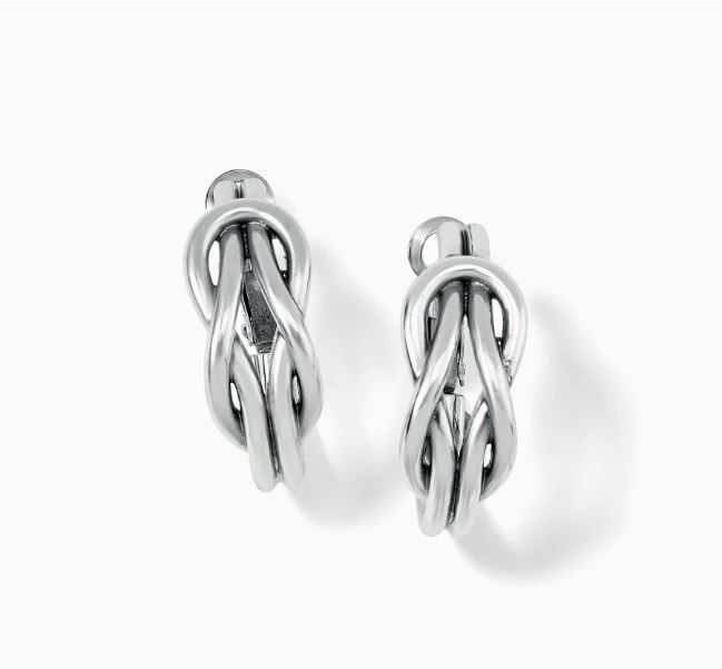 Brighton Interlok Harmony Hoop Earrings, Color: Silver