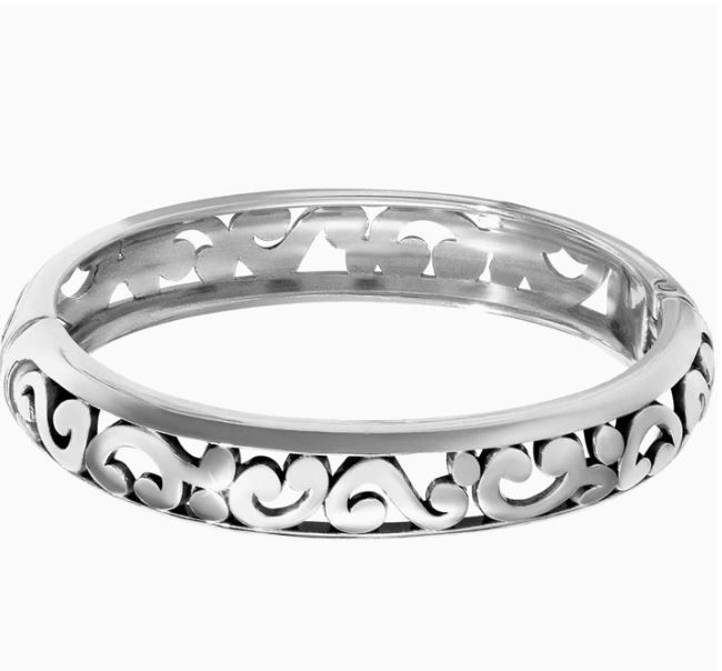 Brighton Contempo Medium Hinged Bangle, Color: Silver