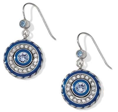 Brighton Halo Eclipse French Wire Earrings, Color: Silver/Blue