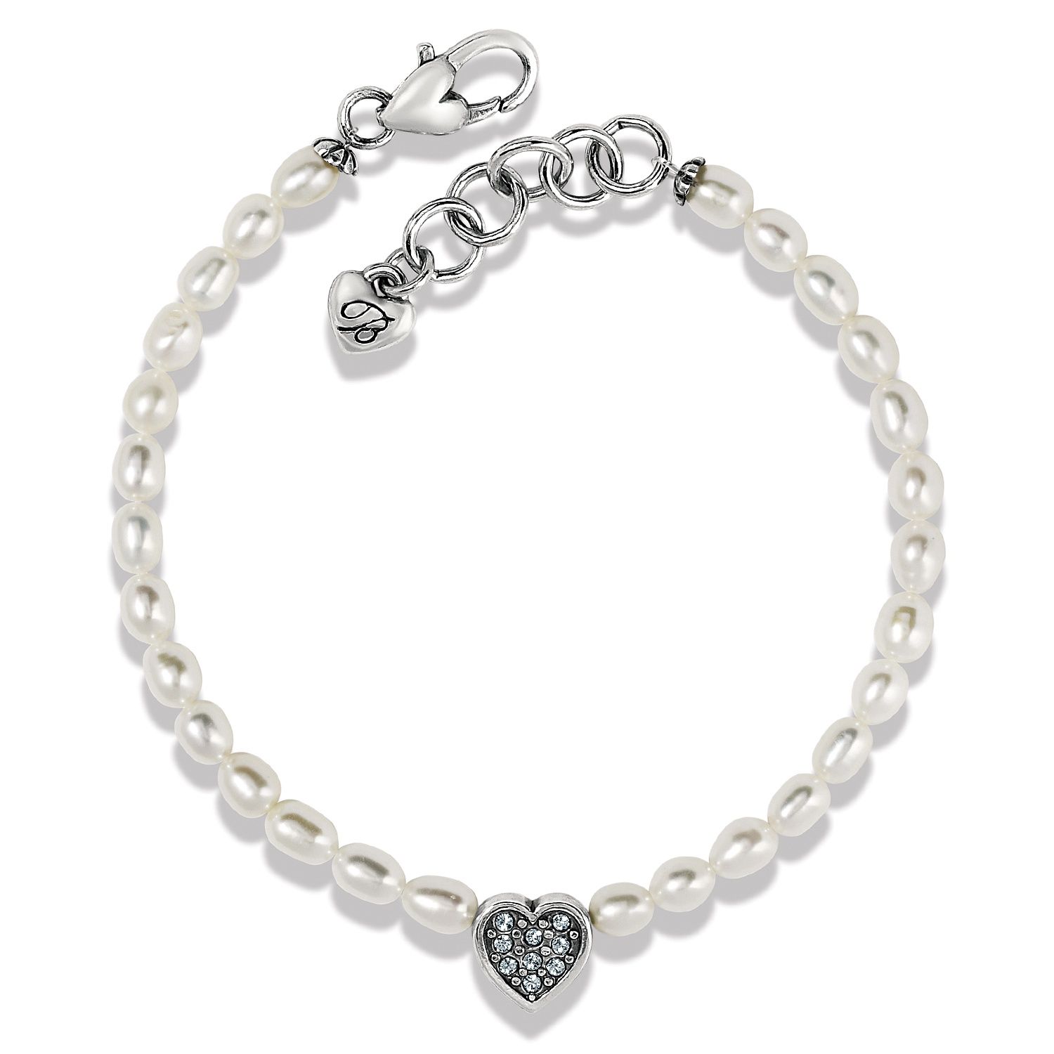 Brighton Meridian Zenith Heart Pearl Bracelet, Color: Silver/Pearl