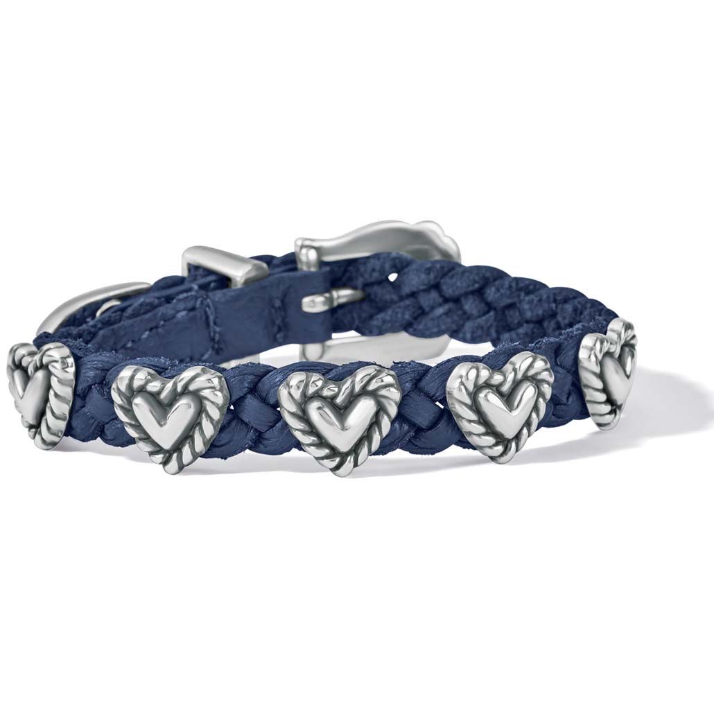 Brighton Roped Heart Braid Bandit Bracelet French Blue, Color: French Blue