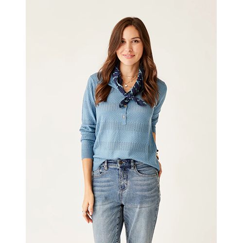 Carve Designs Amara Pointelle Sweater, Color: Storm, Size: Small