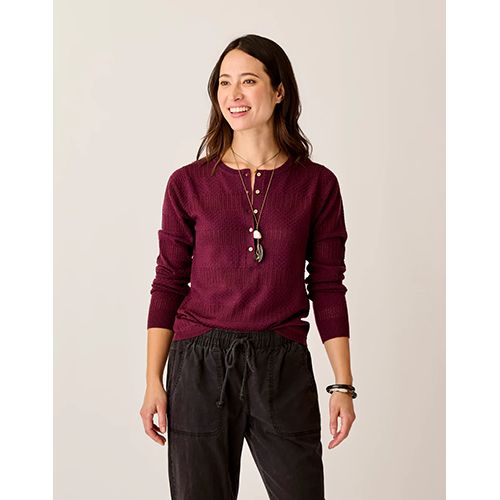 Carve Designs Amara Pointelle Sweater, Color: Nirvana, Size: Medium