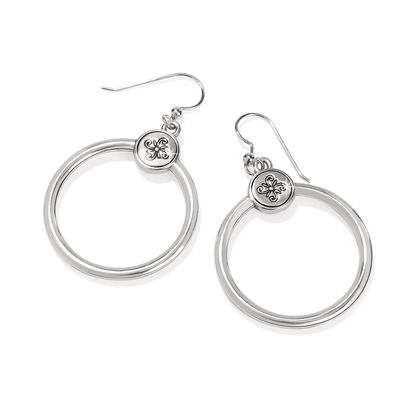 Brighton Pretty Tough Bold Heart Two Tone French Wire Earrings