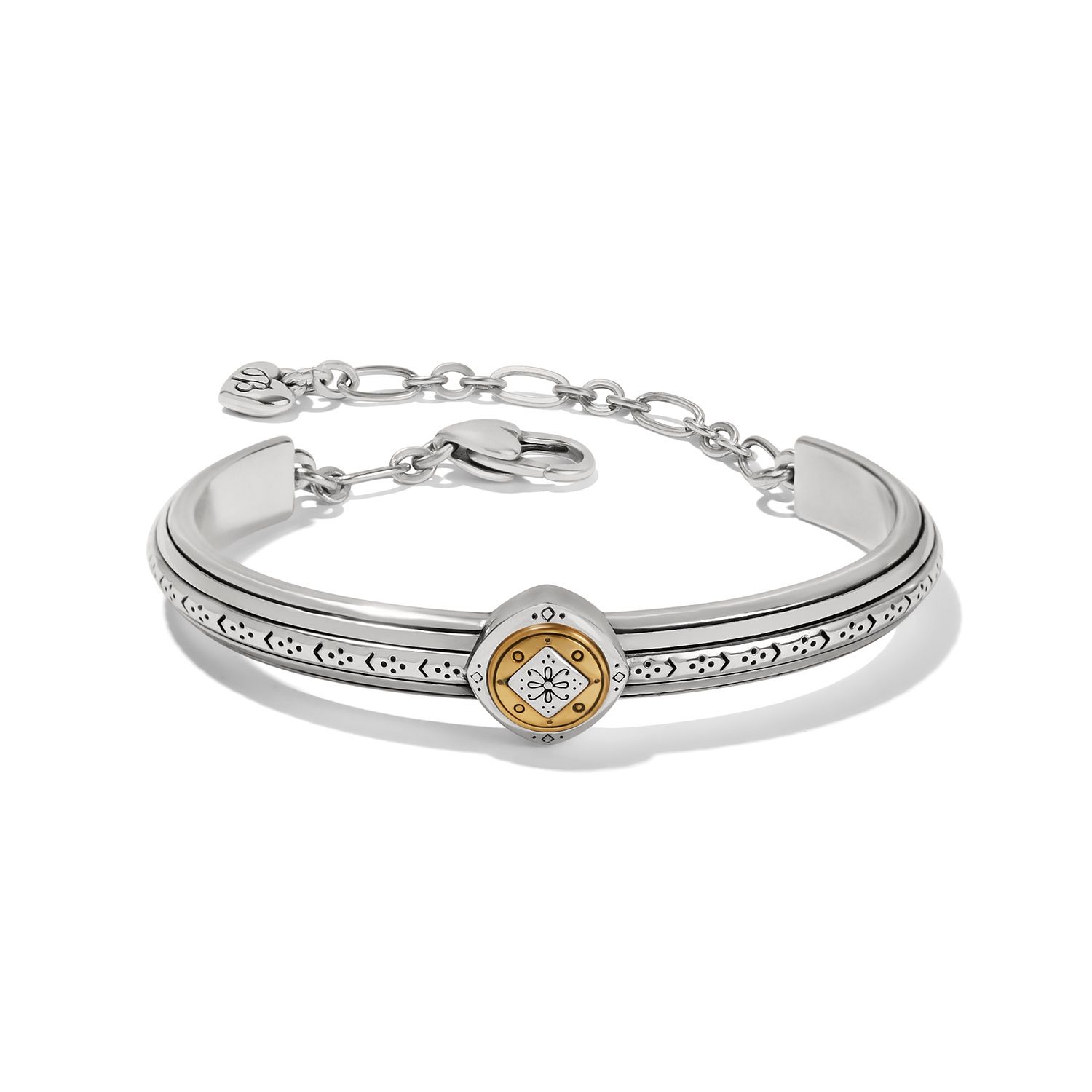 Brighton Mosaic Two Tone Bar Bracelet, Color: Silver/Gold