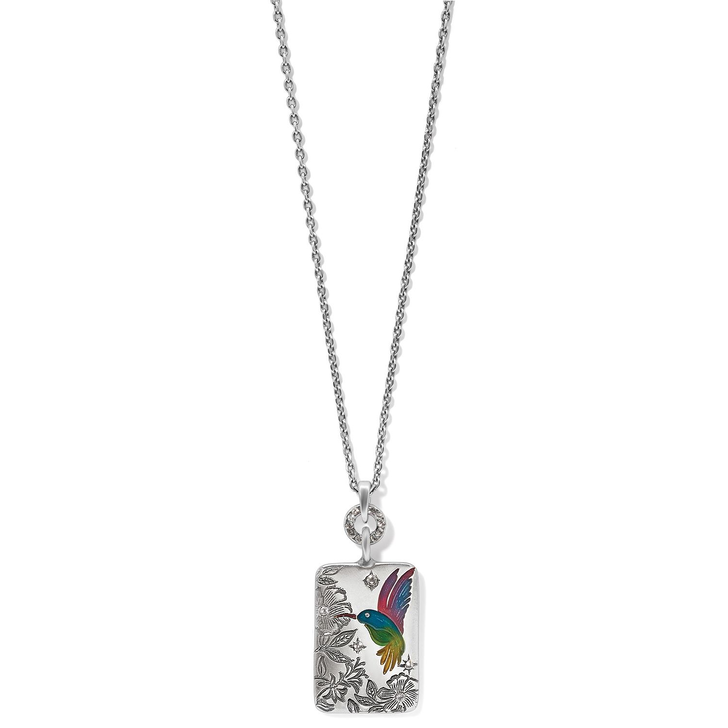 Brighton Garden's Splendour Hummingbird Necklace, Color: Silver/Multi