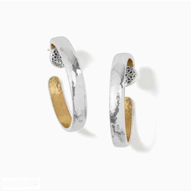 Brighton Ferrara Entrata Small Hoop Earrings, Color: Silver/Gold