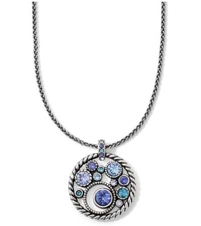 Brighton Halo Necklace, Color: Silver/Tanzanite