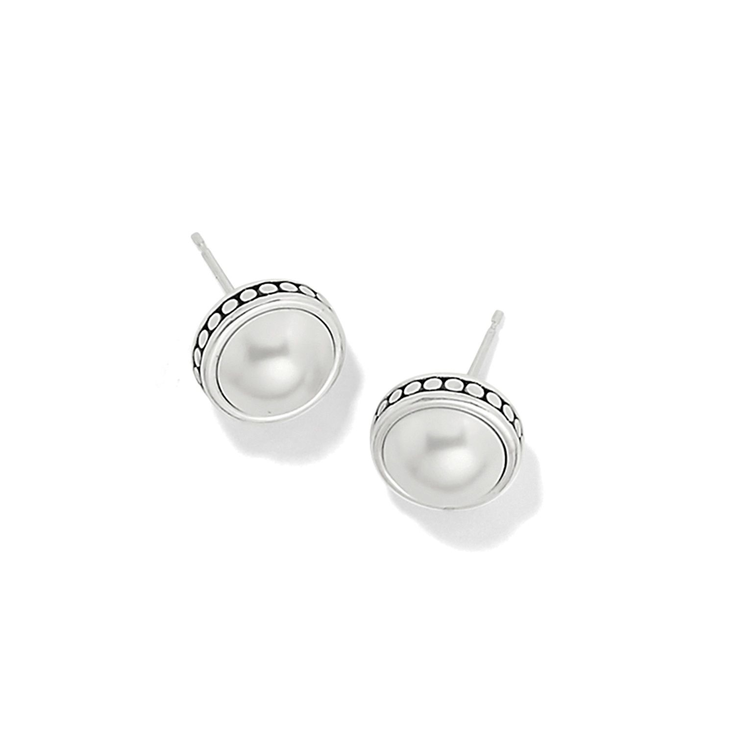 Brighton Pebble Dot Pearl Post Earrings, Color: Silver/Pearl