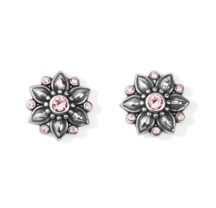 Brighton Cora Mini Post Earrings, Pink, Color: Silver/Pink