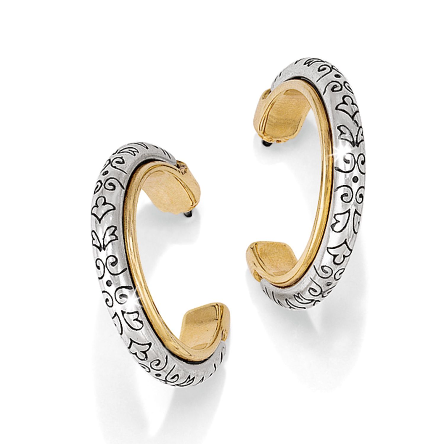 Brighton Venezia Hoop Post Earrings, Color: Silver/Gold