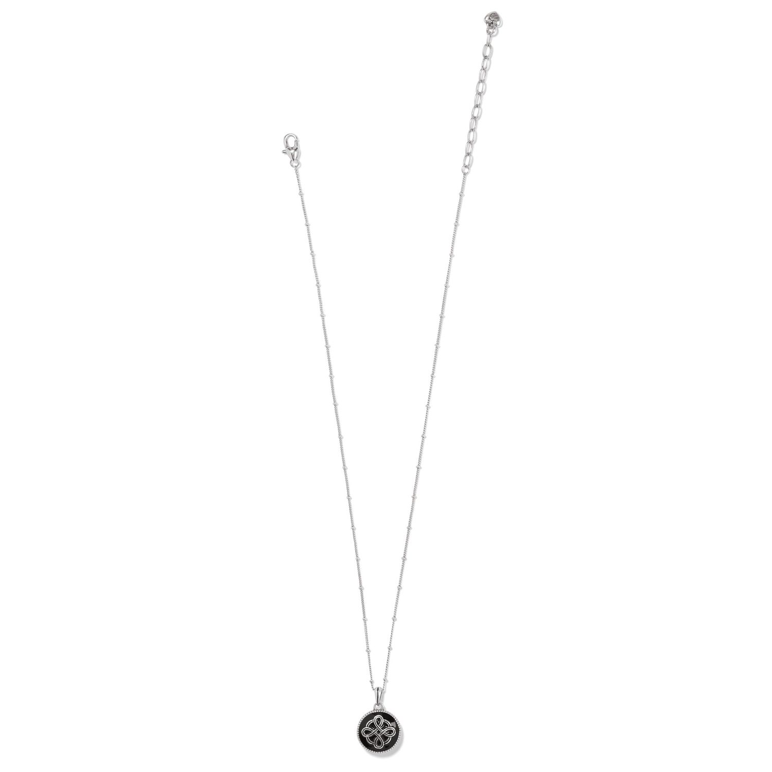 Brighton Interlok Noir Reversible Necklace, Color: Silver/Black