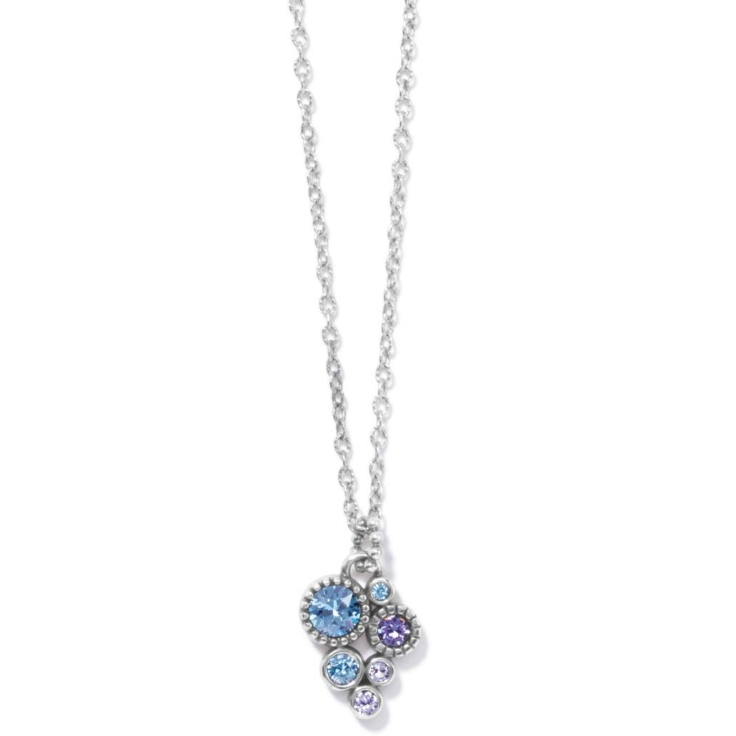 Brighton Halo Radiance Petite Necklace, Color: Silver/Tanzanite