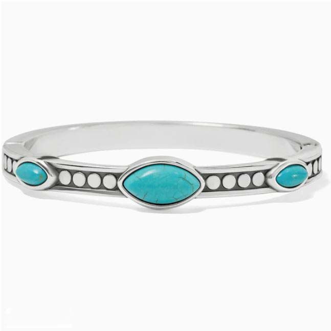 Brighton Pebble Dot Dream Hinged Bangle, Color: Silver
