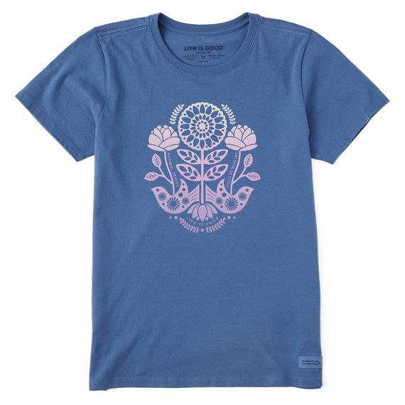 Life is Good Women's Nordic Mirror Natural Beauty Crusher Tee Shirt, Color: Vintage Blue, Size: XXL