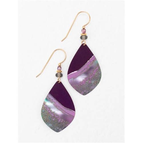 Holly Yashi Shorebreak Earrings, Color: Purple Depths/Gold