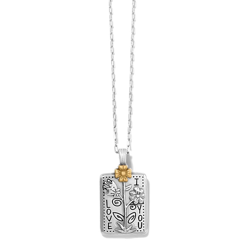 Brighton Give Love Flower Necklace, Color: Silver