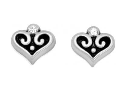 Brighton Alcazar Heart Mini Post Earrings, Color: Silver