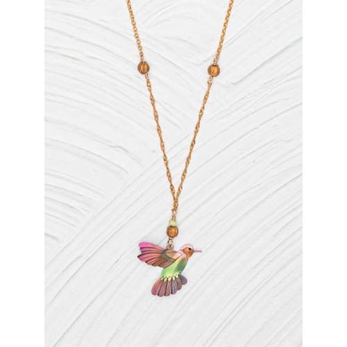 Holly Yashi Picaflor Pendant Necklace, Color: Living Coral/Gold