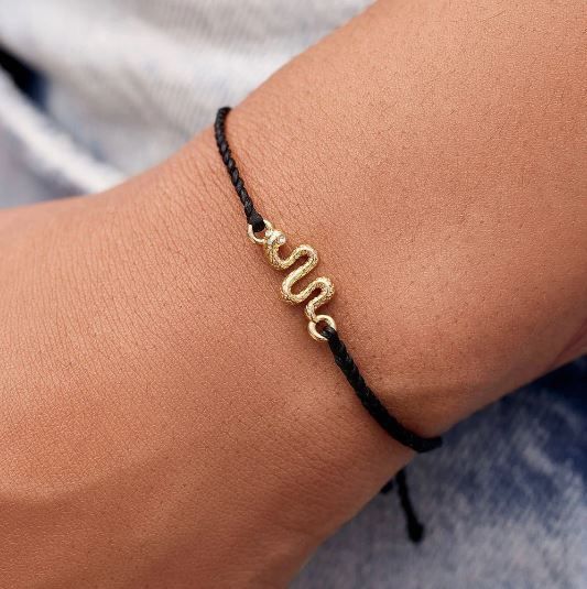 Puravida Charm Bracelet, Snake Gold, Color: Snake, Size: Bracelet
