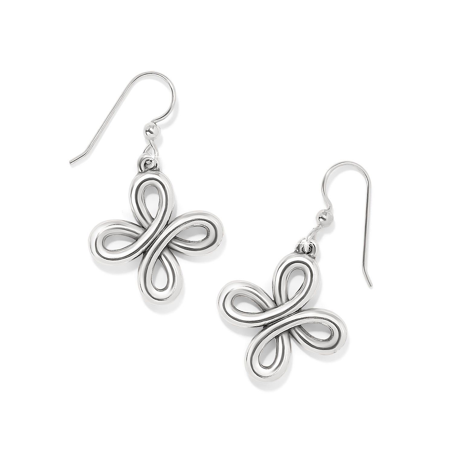 Brighton Interlok Curve French Wire Earrings, Color: Silver
