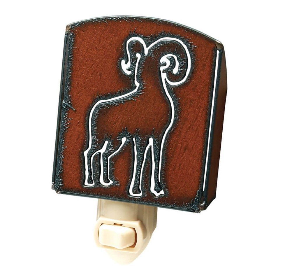Rustic Ironwerks Night Light,Bighorn Sheep