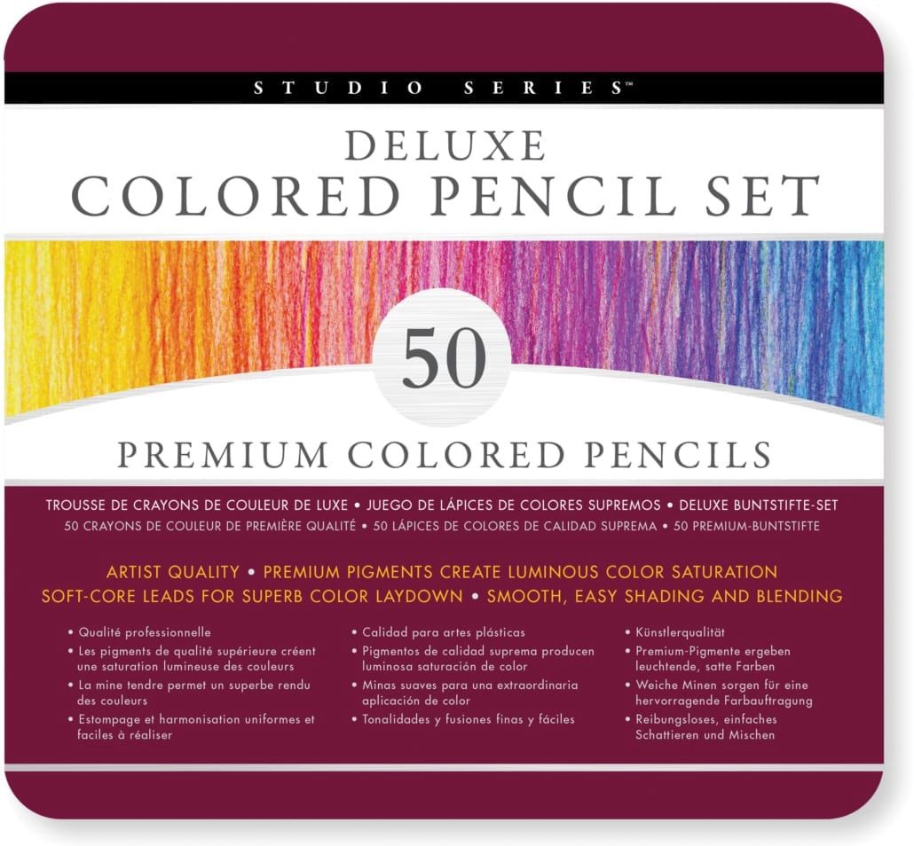 Peter Pauper Press Colored Pencil Set In Tin-50 Pcs