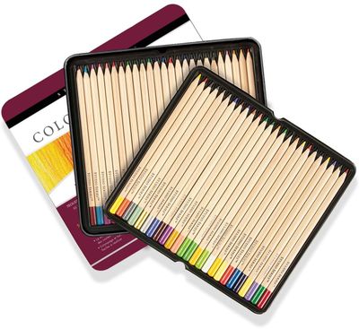 Peter Pauper Press Colored Pencil Set In Tin-50 Pcs