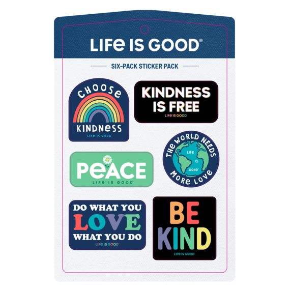 Life is Good Optimism Six-Pack Sticker Pack, Life is Good Color: Multi, Size: OS