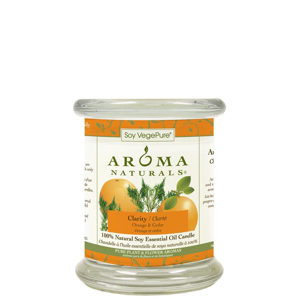 Aroma Naturals Clarity Glass Pillar Soy Candle-Medium, Burn Time: 45 h, Size: 8.8 oz