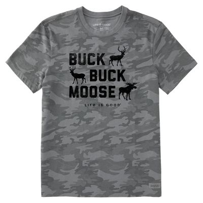 Life is Good Men's Buck Buck Moose Allover Camo SS Tee