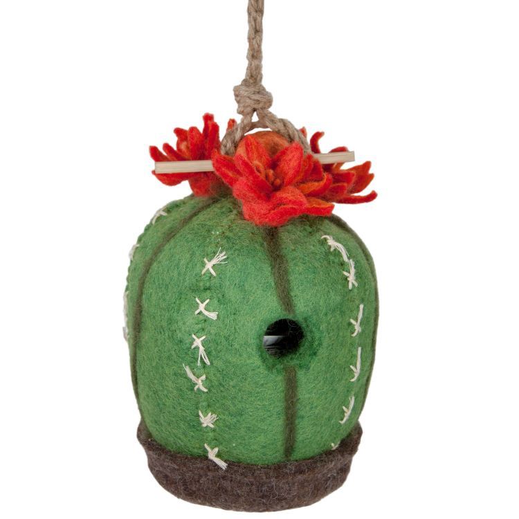 DZI Handmade Bird House-Barrel Cactus
