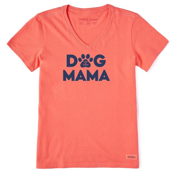 Life is Good Women's Dog Mama SS, Color: Mango Orange, Size: Medium