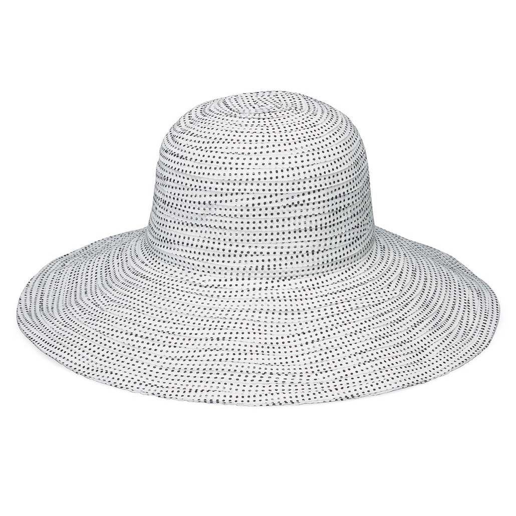 Wallaroo Scrunchie Women's Hat, Color: White/Black Dots