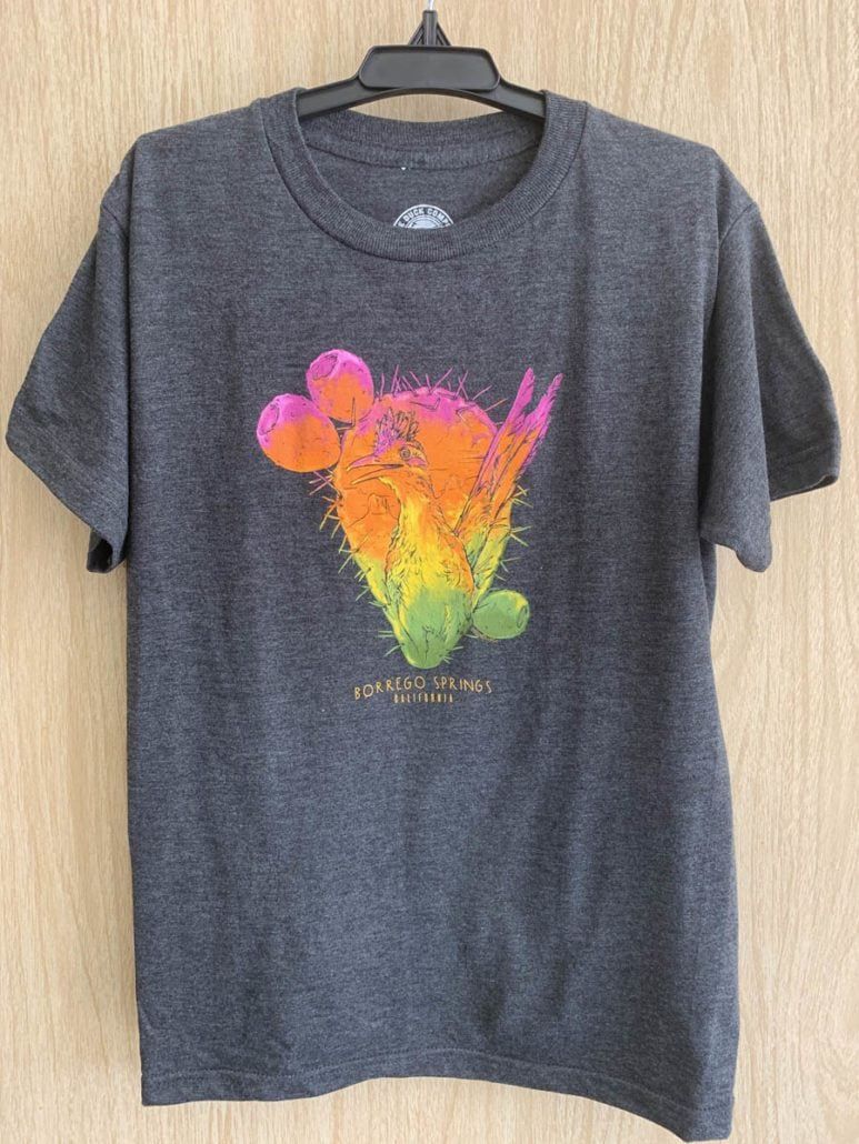 Prickly Pear Leaf - Youth 50/50 Blend T-Shirt, Color: Heather Charcoal, Size: Large