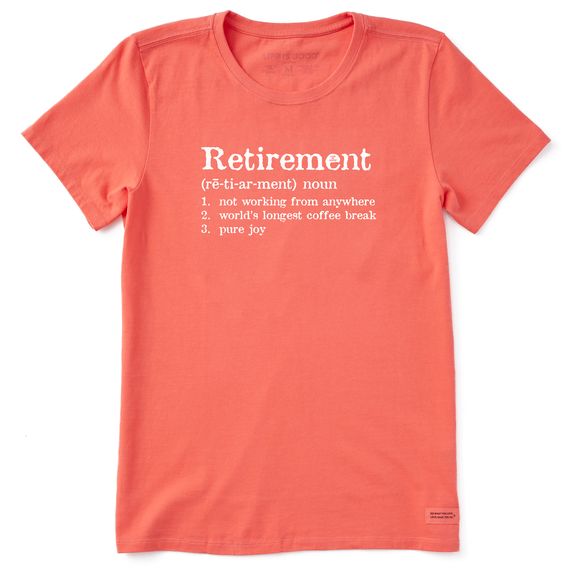 Life is Good Women's Retirement Defined SS, Color: Mango Orange, Size: XS