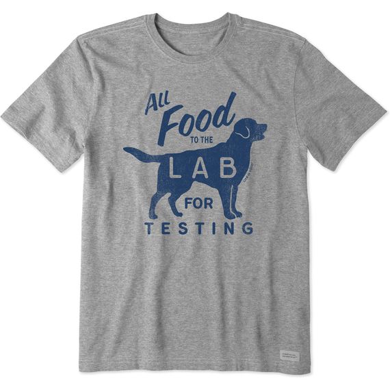 Life is Good Men's All Food To The Lab For Testing SS, Color: Heather Gray, Size: Medium