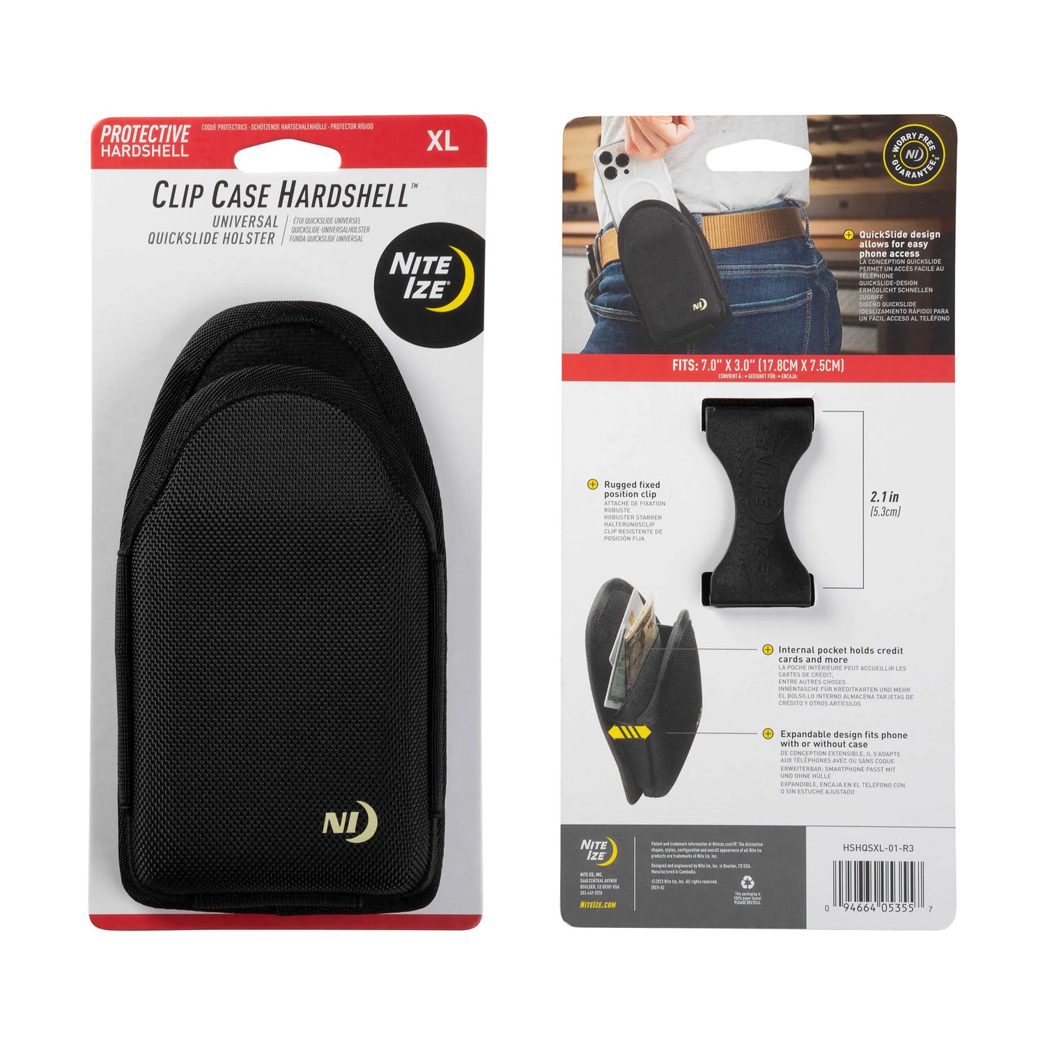 Nite Ize Clip Case Hardshell Universal Quickslide Phone Holster, Size: XL