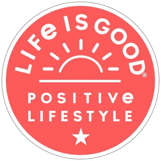 Positive Rising Sun 4" Circle Sticker, Life is Good Color: Mango Orange, Size: OS