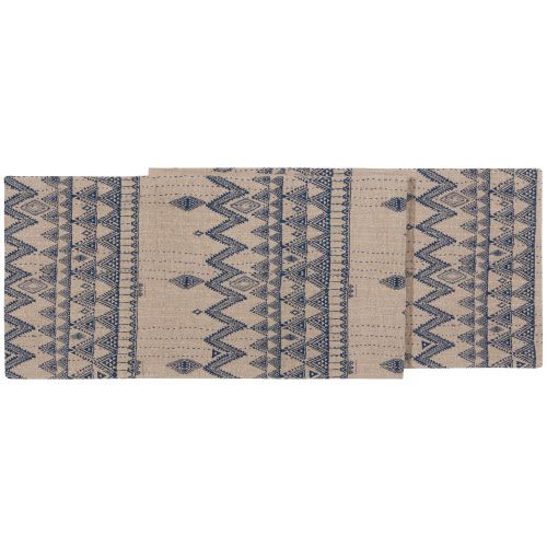 Enigma Hand-Sewn Table Runner, Now Designs Color: Blue/Natural
