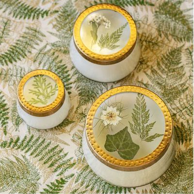 Medium Pressed Floral Candle