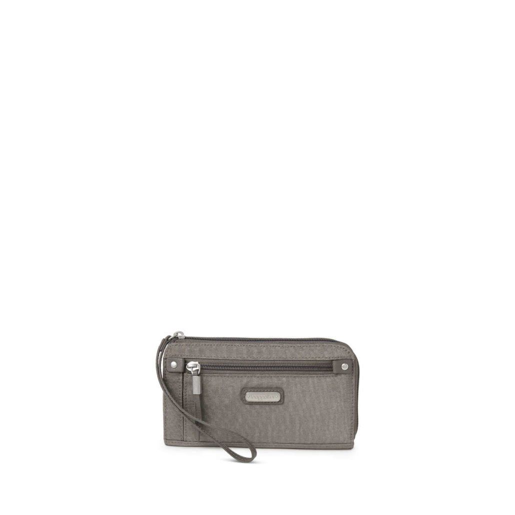 Baggallini Zip Around RFID Wallet, Color: Sterling Shimmer