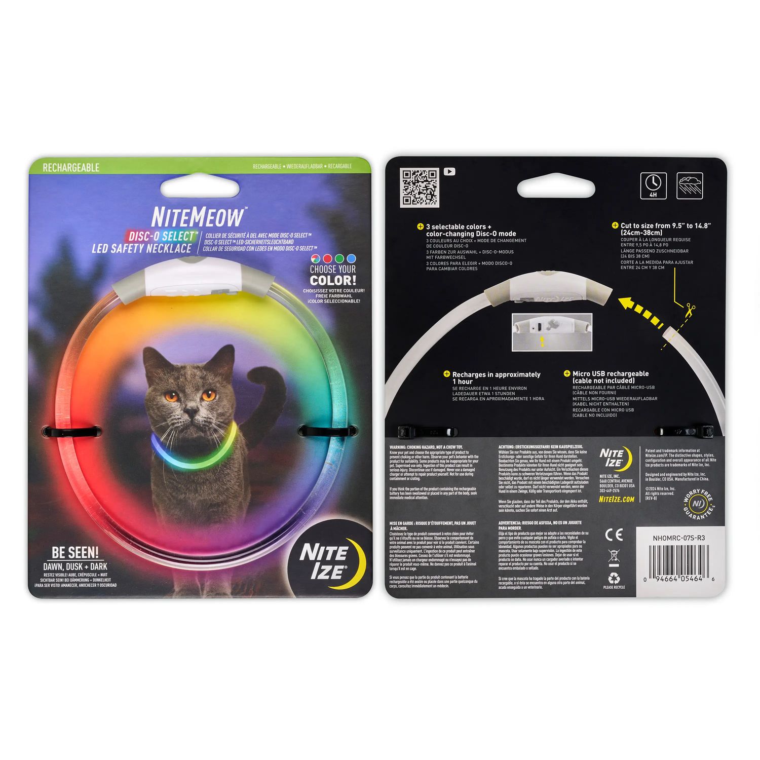 Nite Ize NiteMeow Rechargeable LED Safety Necklace - Disc-O Select, Color: Disc-O