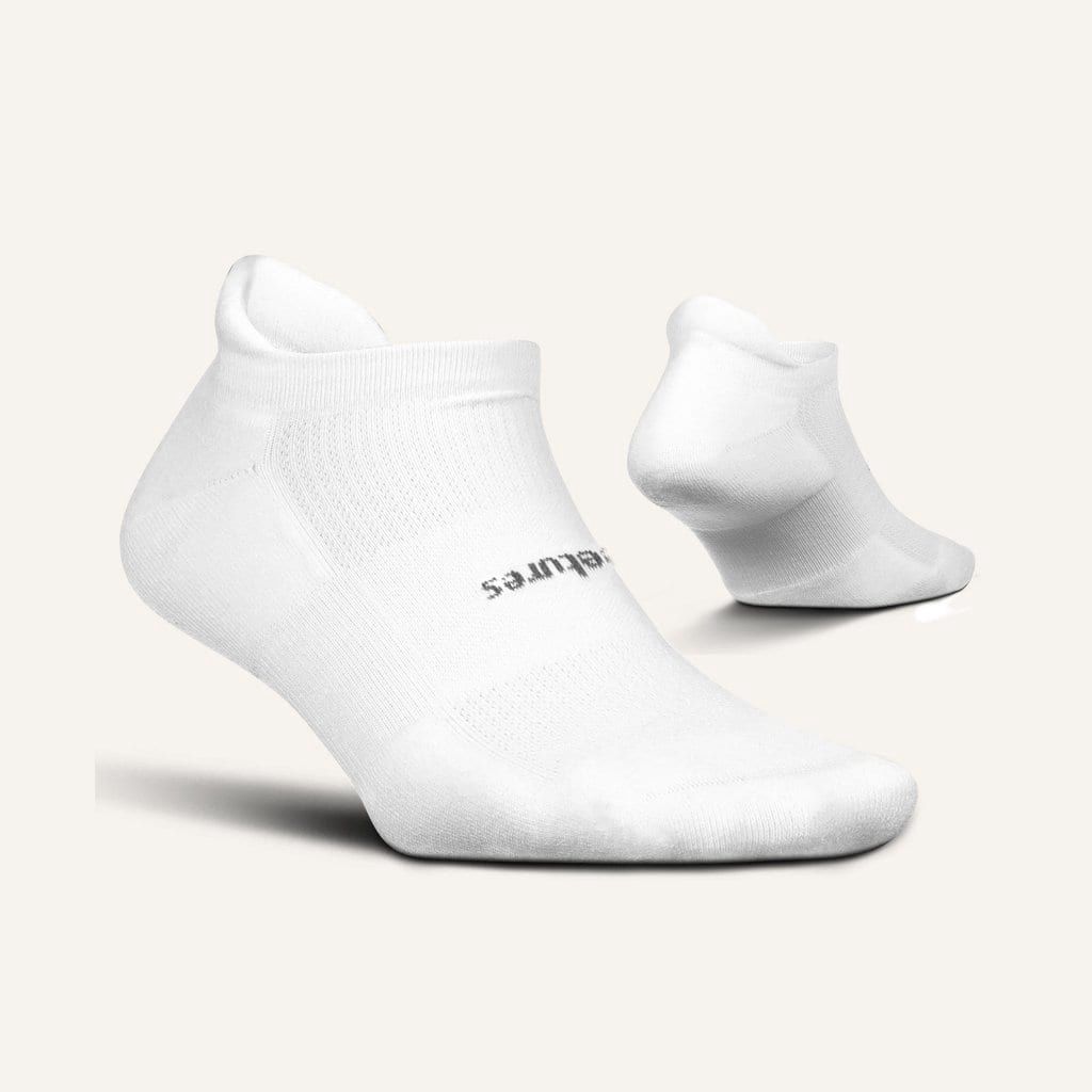 Feetures High Performance Ultra Light Tab Socks, Color: White, Size: XL
