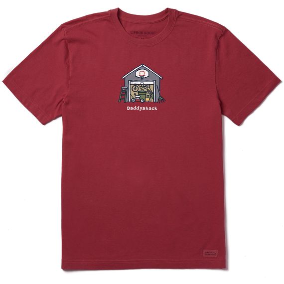 Life is Good Men's Daddyshack Crusher Tee, Color: Cranberry Red, Size: L