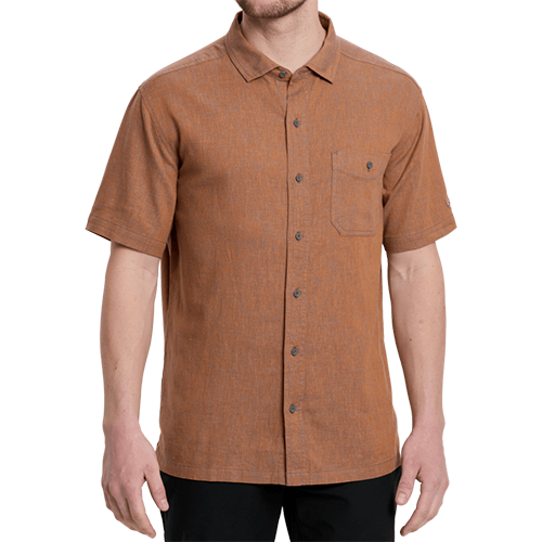 Kuhl Men's Getaway Short Sleeve Shirt, Color: Patina Orange-D, Size: Small
