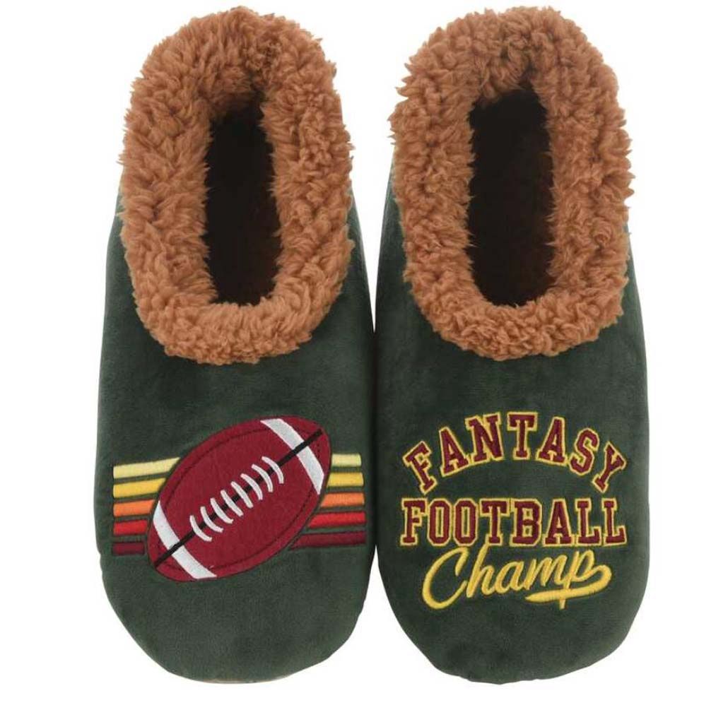 Men's Fantasy Football Snoozie Slippers, Color: Fantasy Football, Size: XL