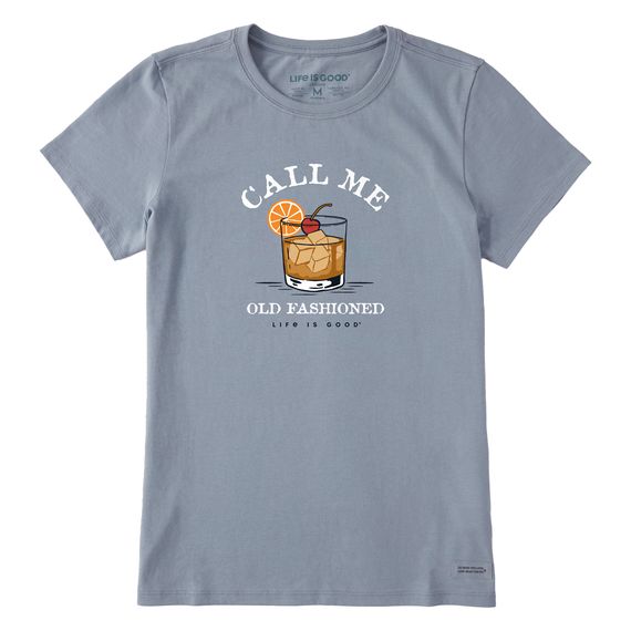 Life is Good Women's Call Me Old Fashioned SS, Color: Stone Blue, Size: Small