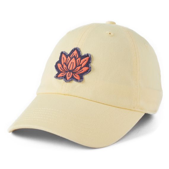 Life is Good Adult Unisex Lotus Lig Tattered Chill Cap, Color: Sandy Yellow, Size: One Size