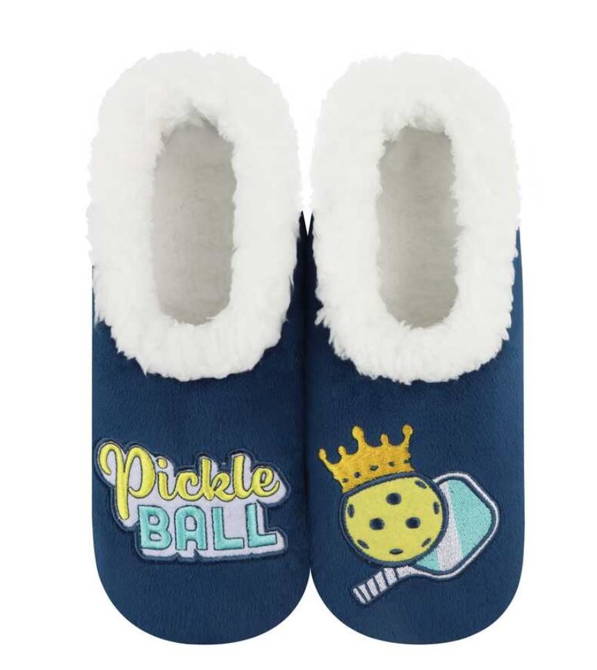 Women's Pickleball Queen Snoozie Slippers, Color: Pickle Ball, Size: Small